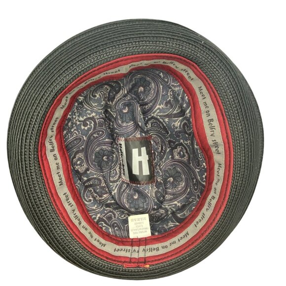 Hats in the Belfry HIB Galiano Fedora XL Black Mustard Band Metal Feather Accent - Picture 13 of 15